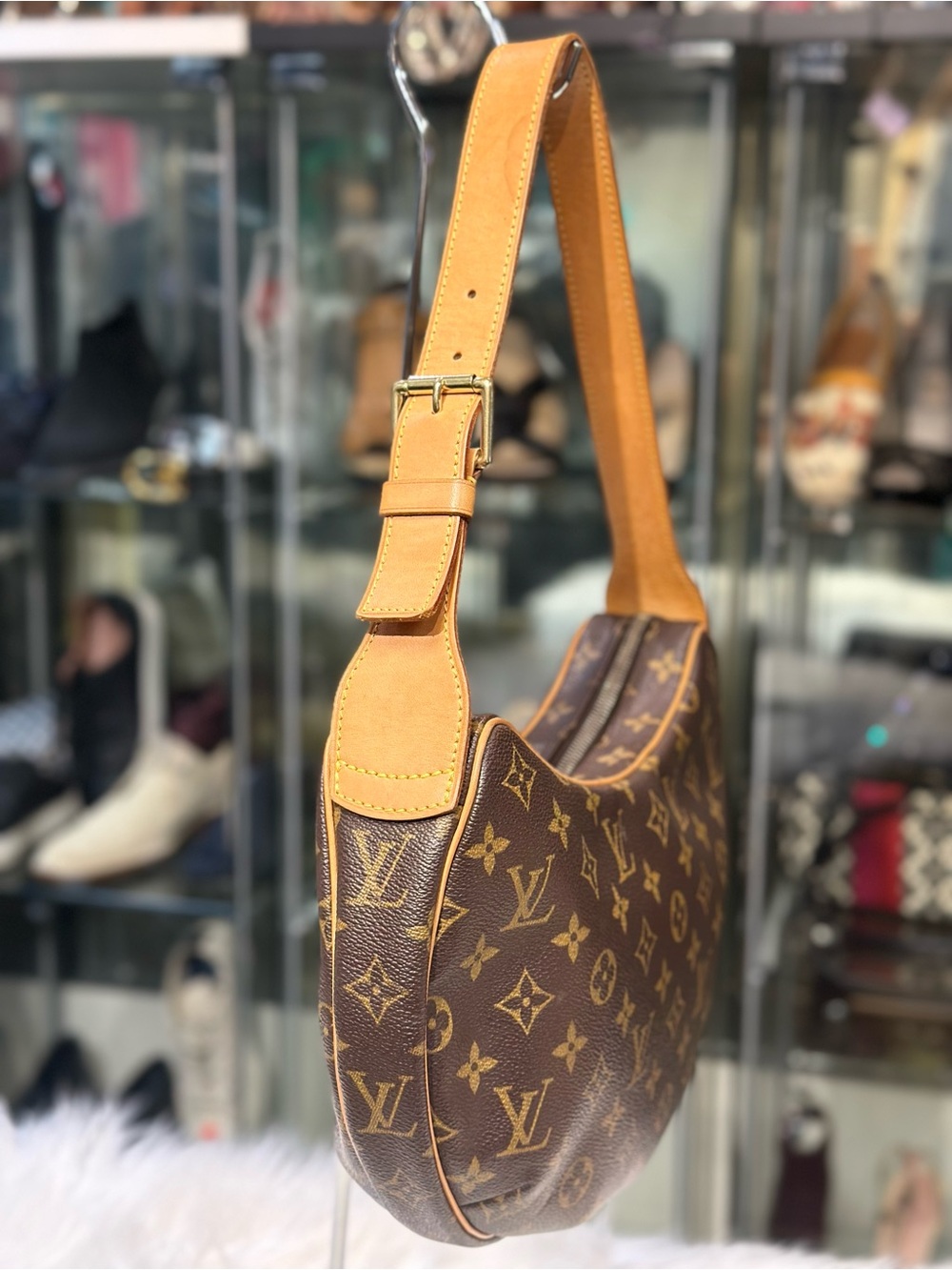 Louis Vuitton Monogram Crescent Shoulder Bag in Brown and Tan